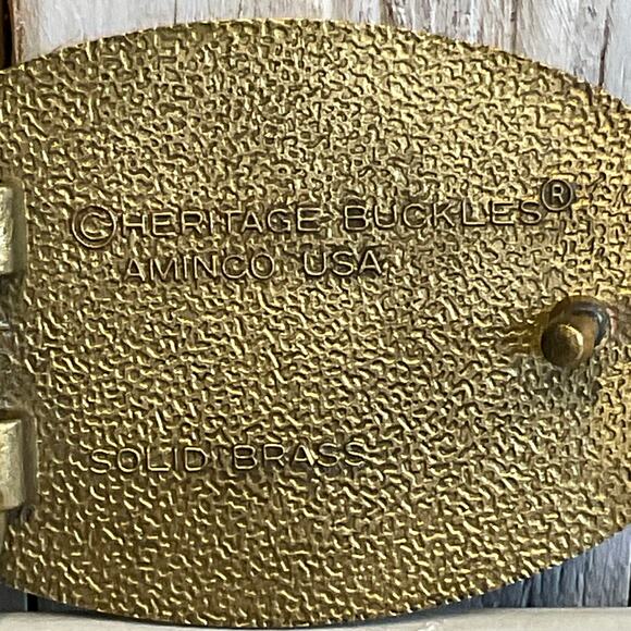 Vintage Heritage Buckles Bald Eagle Head Belt Buckle Brass Patriotic USA - Picture 7 of 8